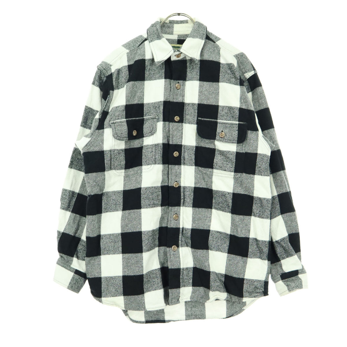 FIELD&STREAM フィールドアンドストリーム チェック柄 長袖 コットンシャツ S ブラック系 メンズ