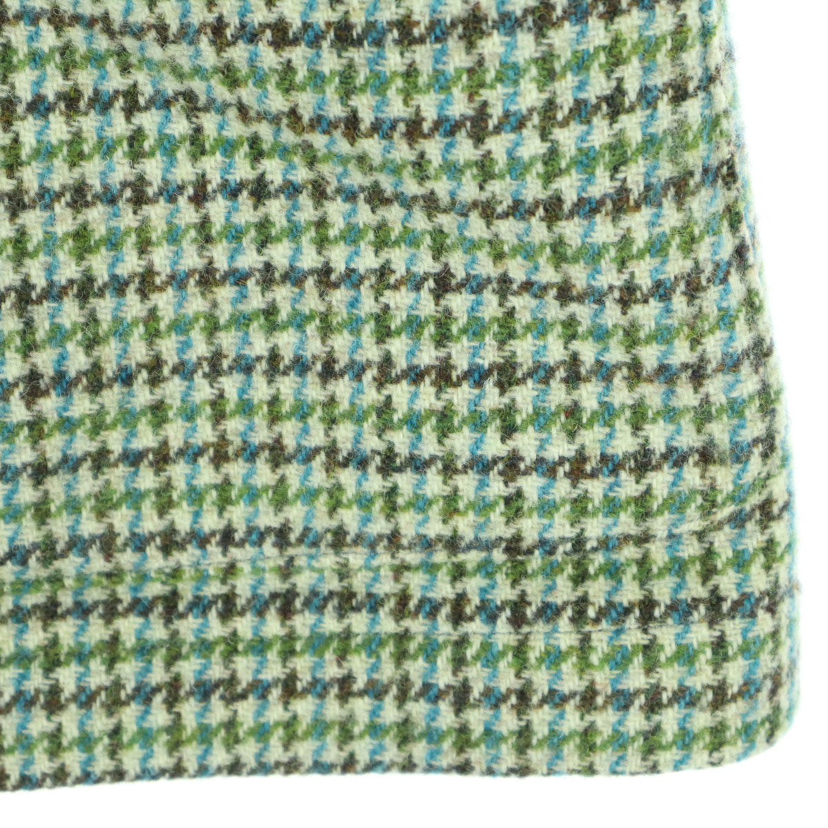 美品 HARRIS TWEED ハリスツイード 千鳥格子柄 長袖 ジップジャケット 48 グリーン メンズ