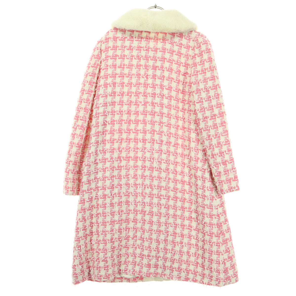 美品 M'S GRACY エムズグレイシー 日本製 総柄 長袖 コート 42 ピンク系 レディース