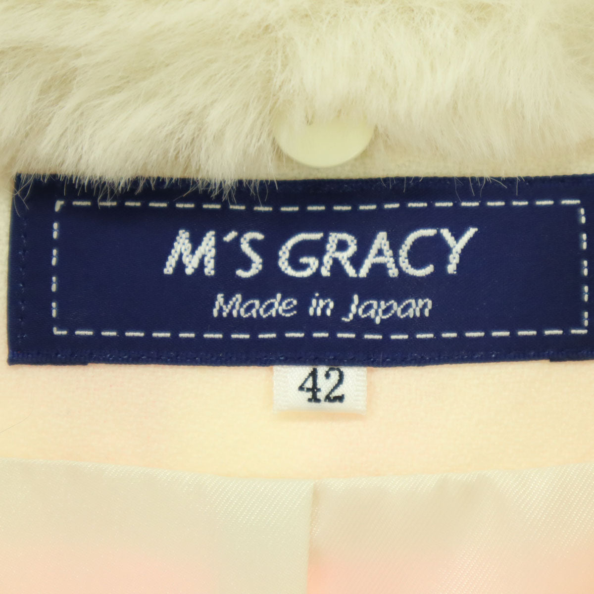 美品 M'S GRACY エムズグレイシー 日本製 総柄 長袖 コート 42 ピンク系 レディース