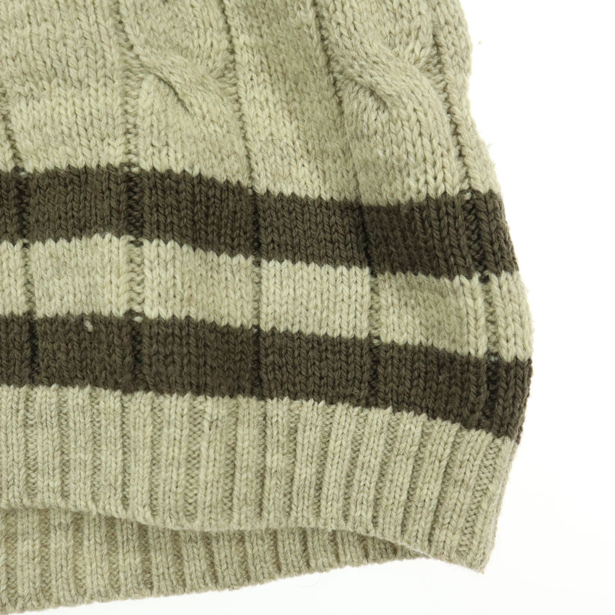 Oldderby Knitwear オールドダービーニットウェア 長袖 Vネック ニットベスト L ベージュ レディース