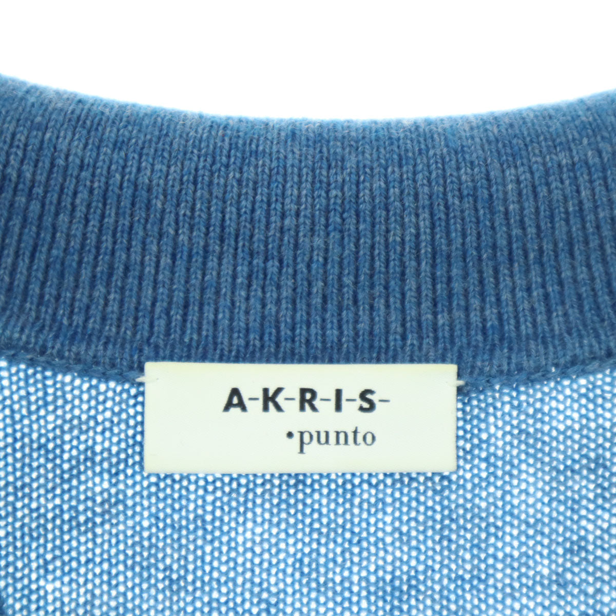 AKRIS punto アクリスプント 長袖 スキッパー ニットポロ セーター 8 ブルー レディース