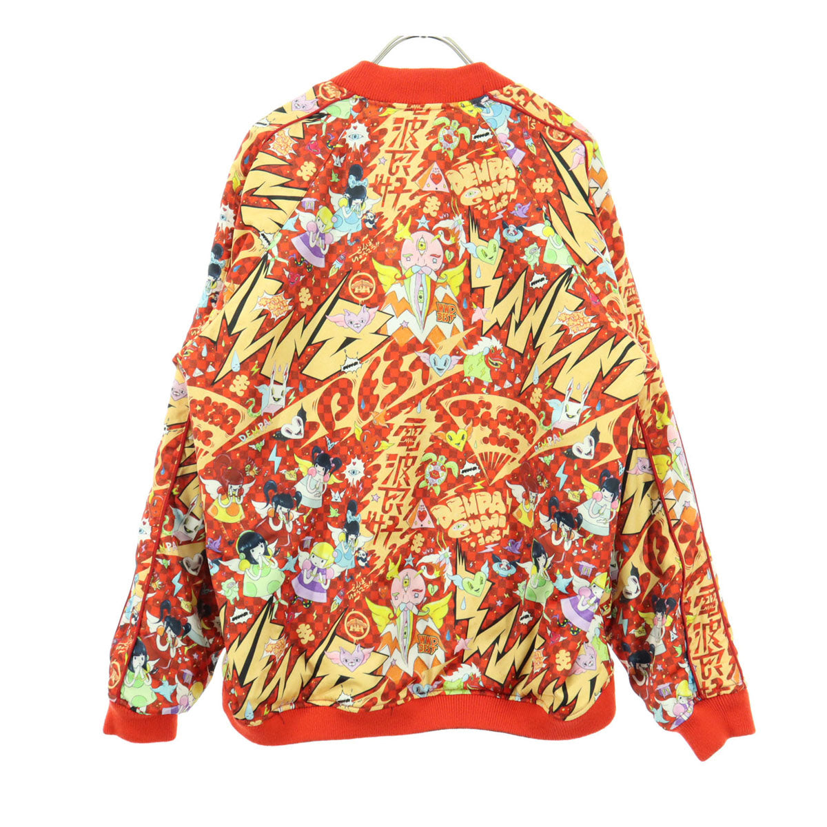 美品 でんぱ組.inc デンパグミ ファンタジスタ歌麿 コラボ 総柄 リバーシブル スカジャン L ブラック レッド レディース