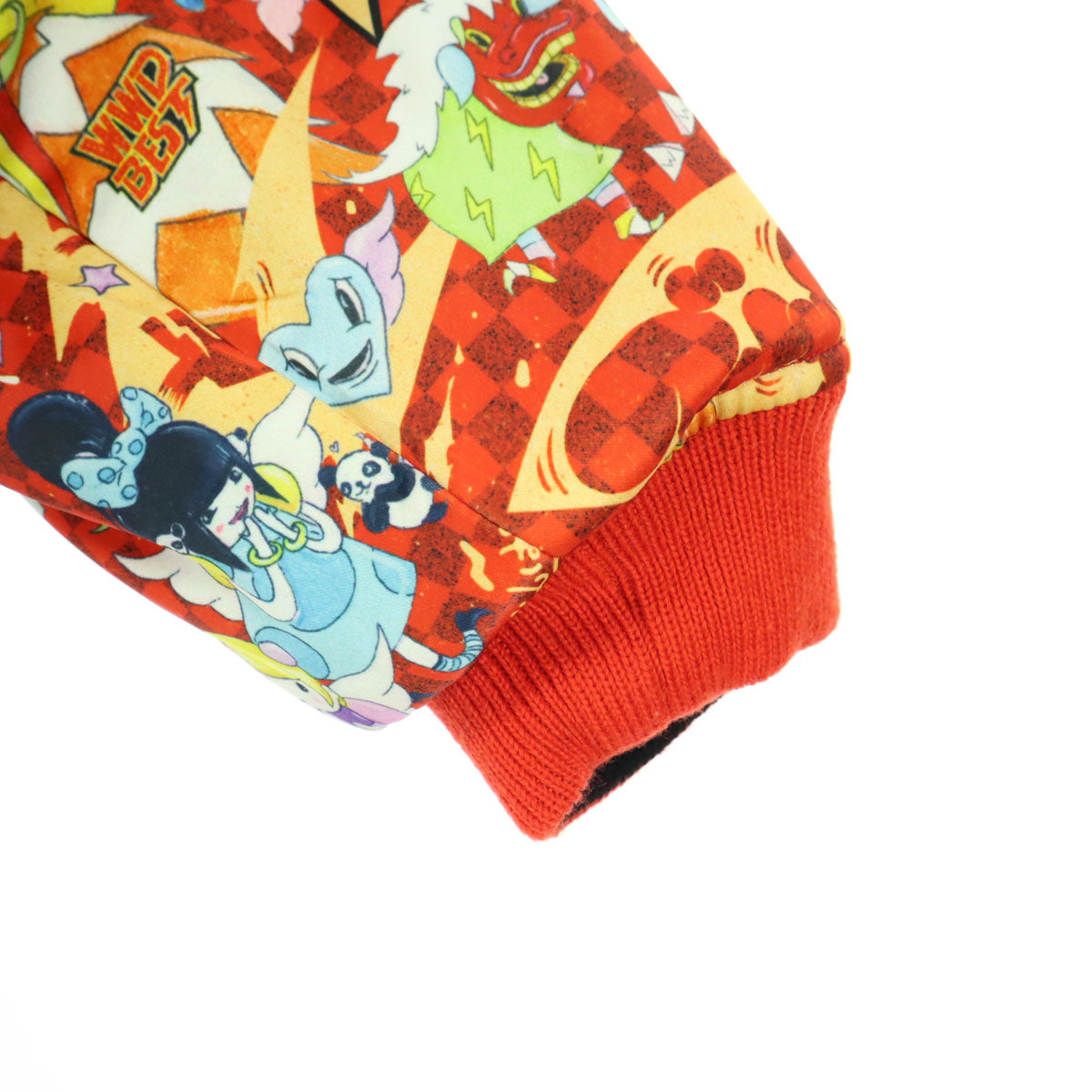 美品 でんぱ組.inc デンパグミ ファンタジスタ歌麿 コラボ 総柄 リバーシブル スカジャン L ブラック レッド レディース