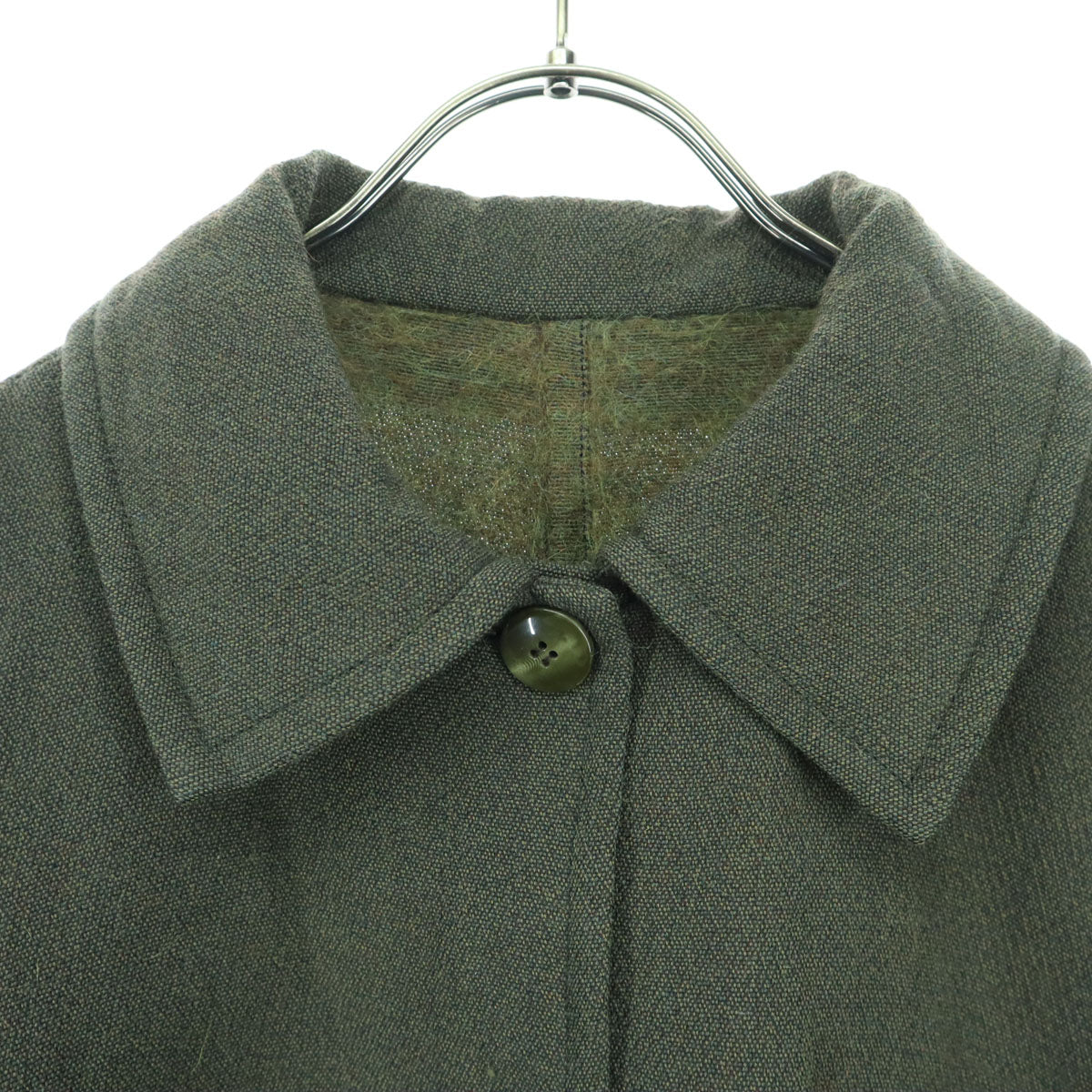 美品 Christian Dior クリスチャンディオール 80s 90s オールド 長袖 ウールジャケット 7 グレー ショート丈 レディース