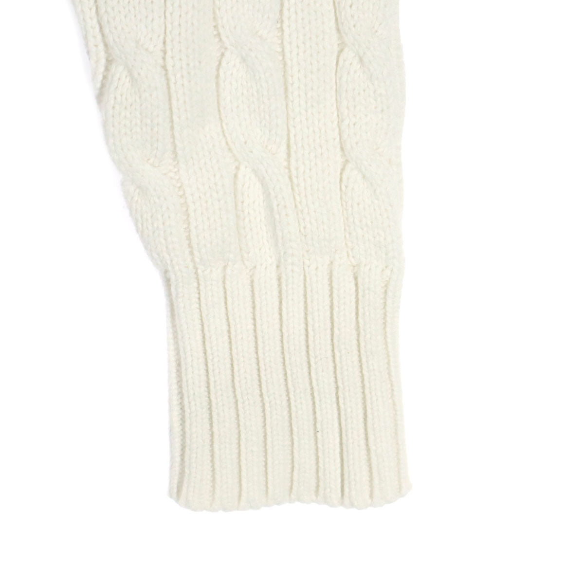 美品 Polo by Ralph Lauren ポロバイラルフローレン 90s オールド フィッシャーマン 長袖 Vネック ケーブル編み コットン ニット 170 ホワイト レディース