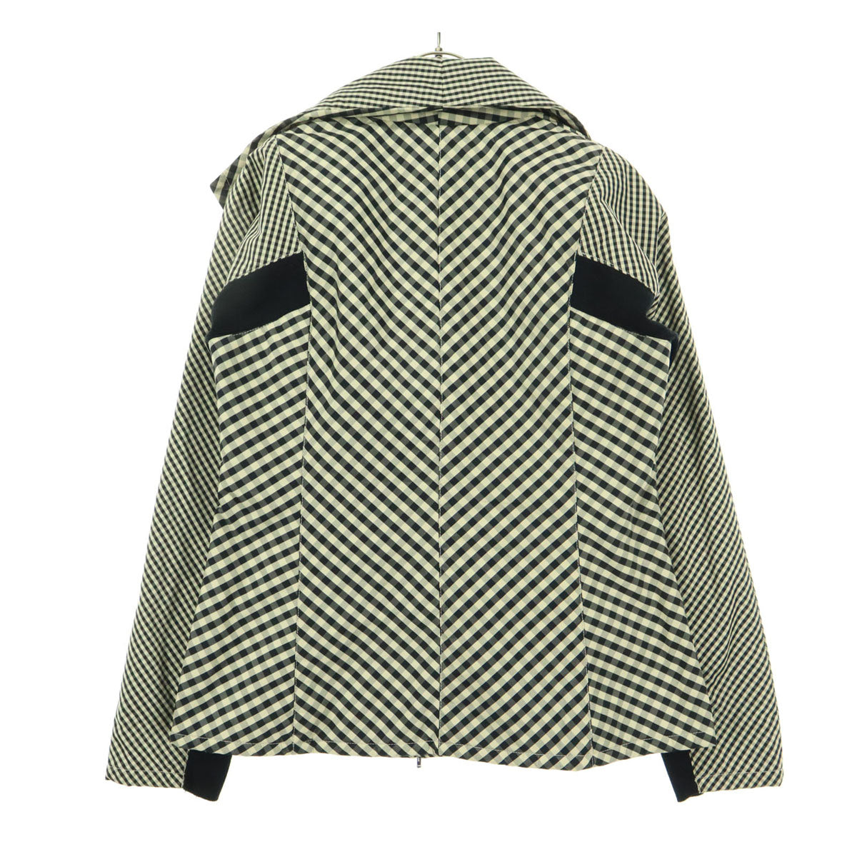 美品 HIROKO KOSHINO ヒロココシノ ギンガムチェック 長袖 中綿ジャケット 40 ブラック トランク TRUNK レディース