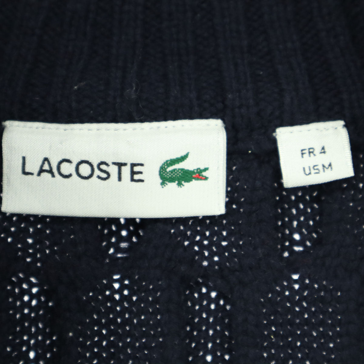 LACOSTE ラコステ 長袖 ニットジャケット M ネイビー メンズ