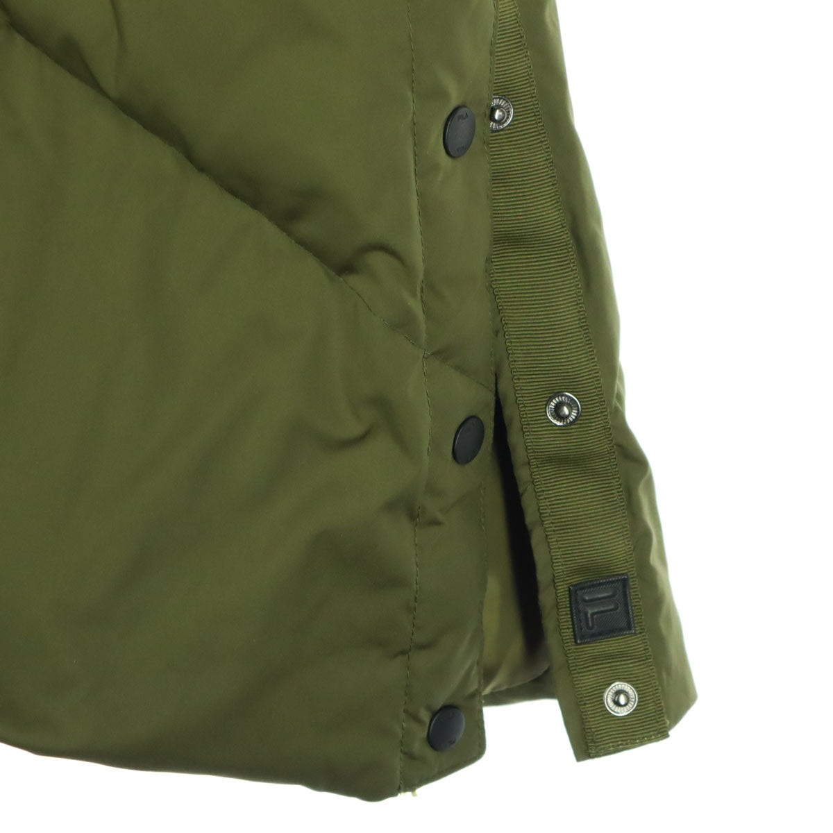 美品 FILA GOLF フィラゴルフ 長袖 ダウンコート LL カーキ フード取り外し可 レディース