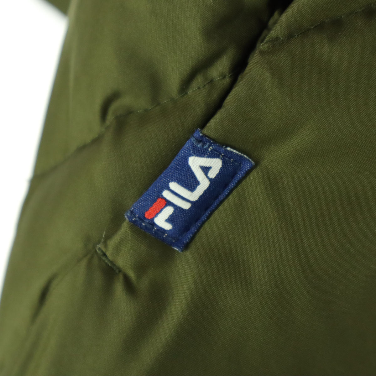 美品 FILA GOLF フィラゴルフ 長袖 ダウンコート LL カーキ フード取り外し可 レディース