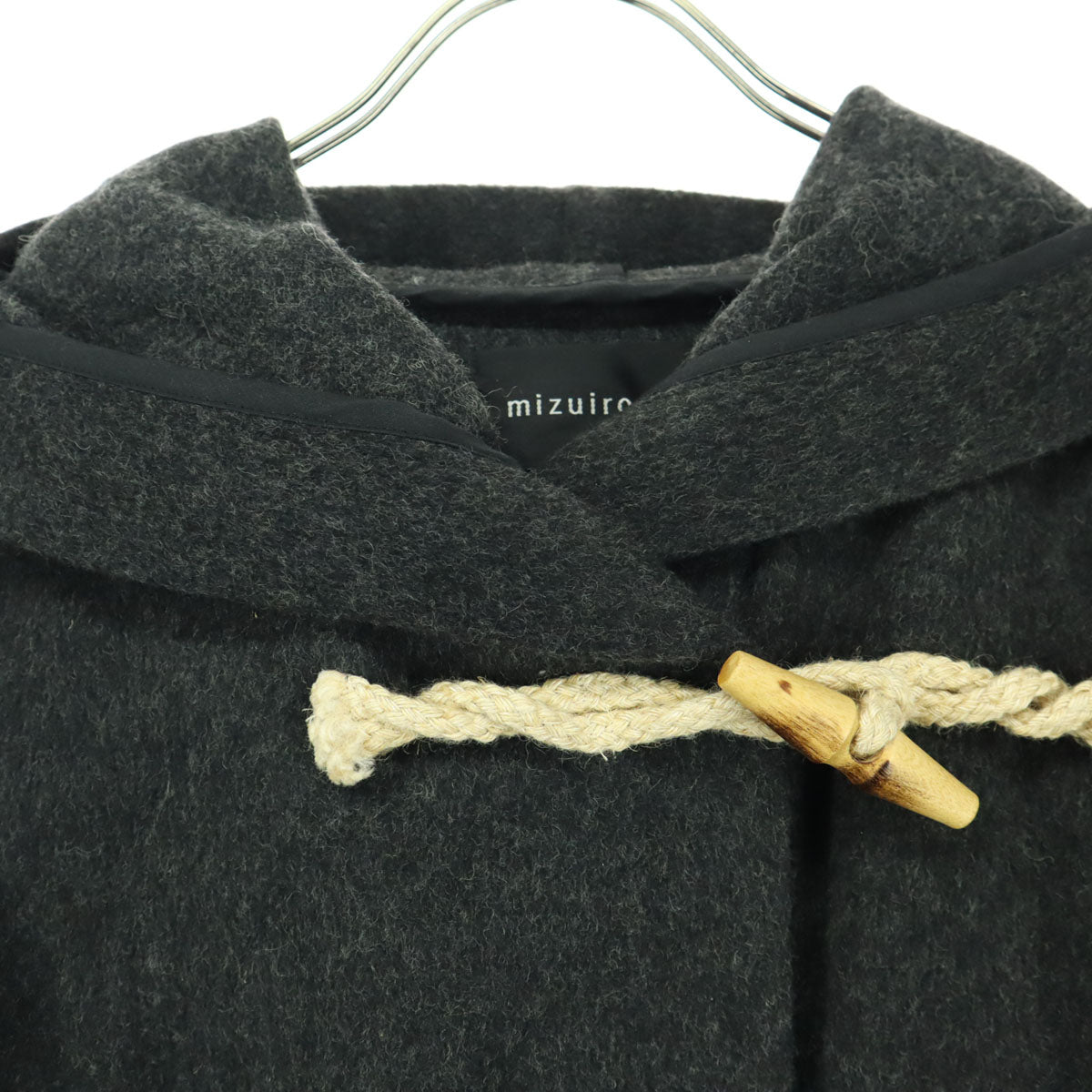 美品 mizuiro ind ミズイロインド 日本製 長袖 ダッフルコート グレー レディース
