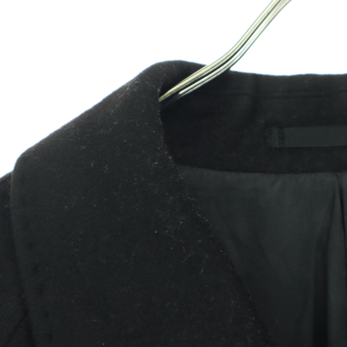 美品 CASHMERE BLEND カシミヤブレンド 長袖 カシミヤ ステンカラーコート A5 ブラック メンズ