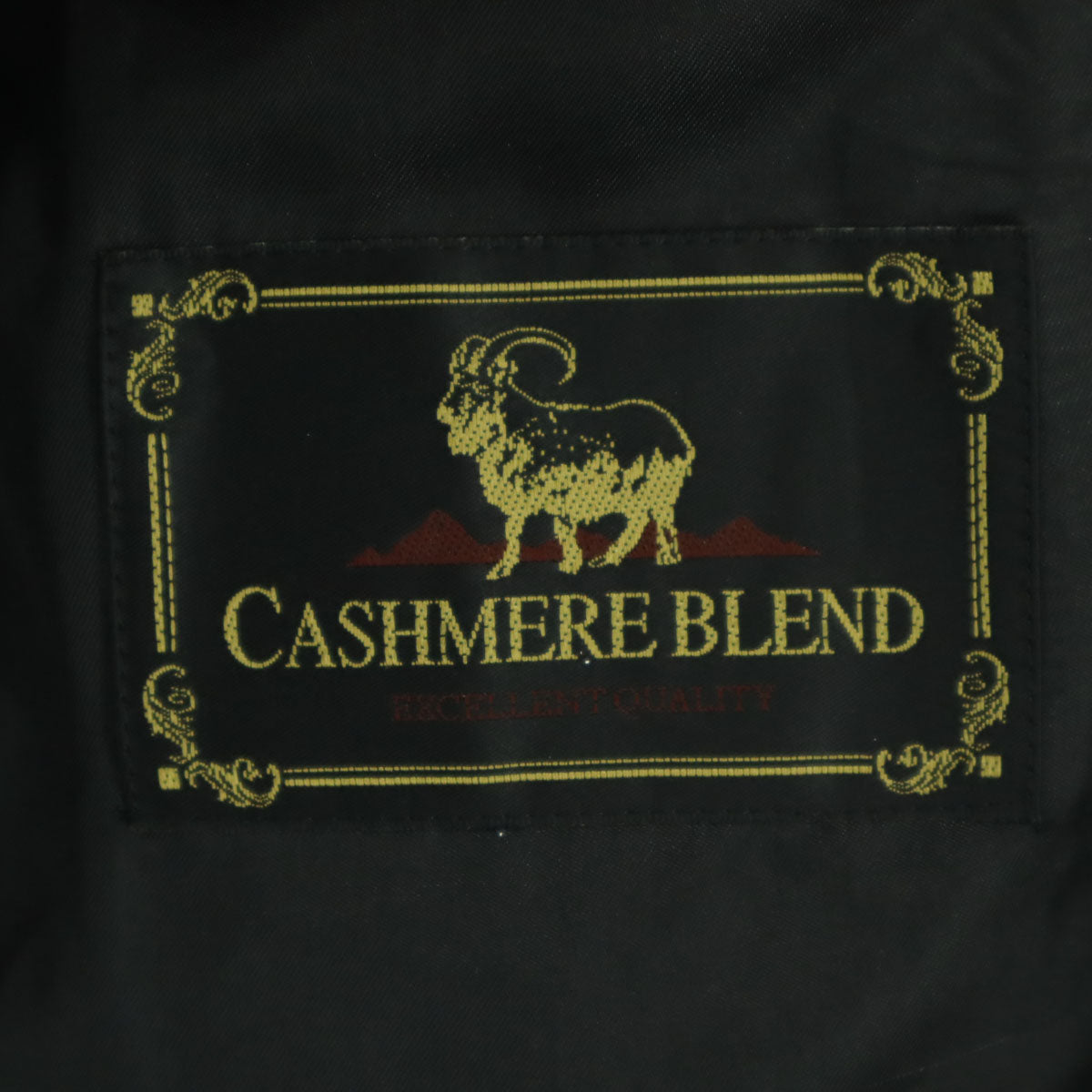 美品 CASHMERE BLEND カシミヤブレンド 長袖 カシミヤ ステンカラーコート A5 ブラック メンズ