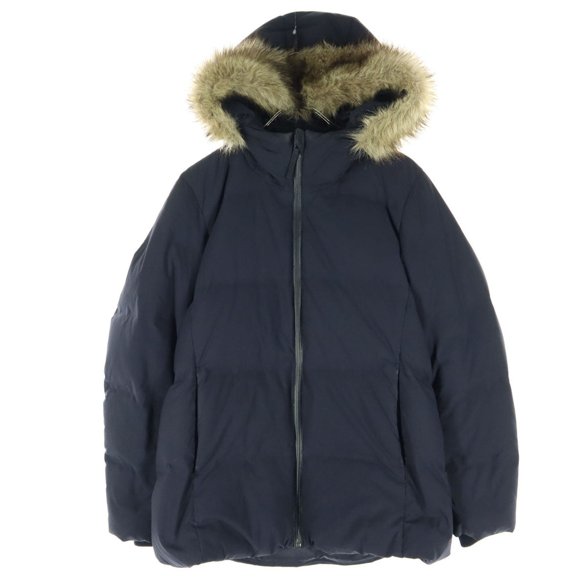 UNIQLO ユニクロ 長袖 シームレス ダウンジャケット M ネイビー フーディー レディース