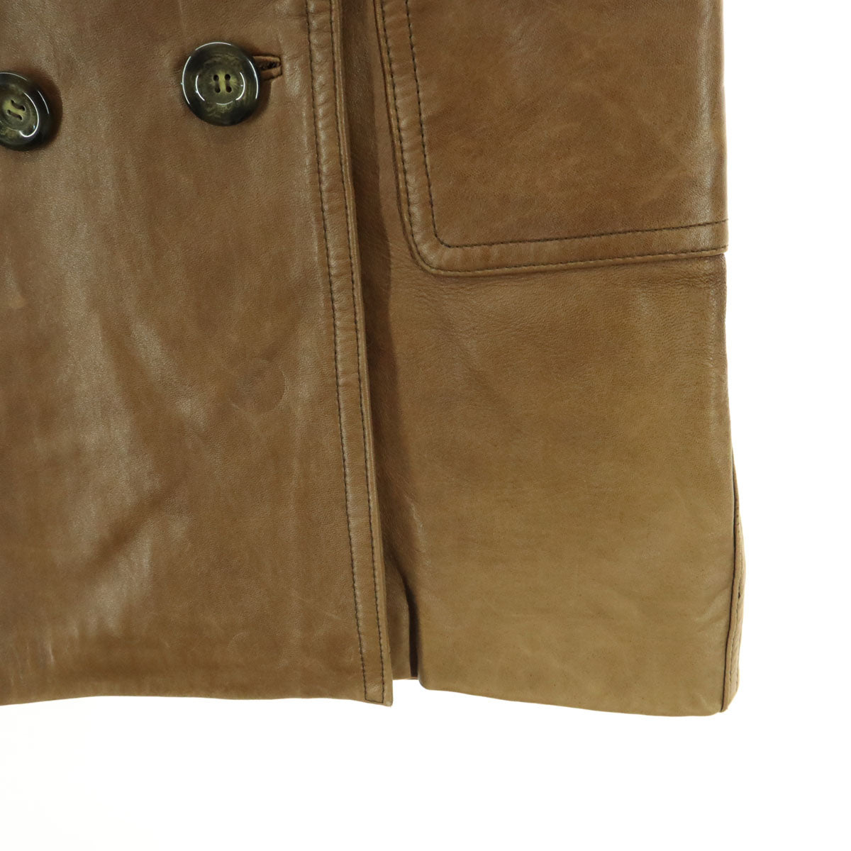 GRACE CONTINENTAL グレースコンチネンタル 長袖 フード付き レザーコート 36 ブラウン 羊革 レディース