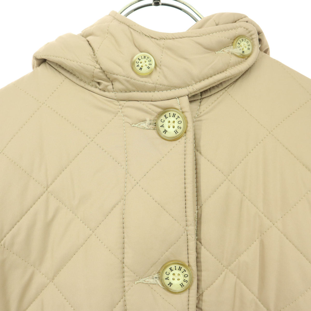 美品 Mackintosh マッキントッシュ スコットランド製 長袖 キルティング 中綿コート 36 ベージュ レディース
