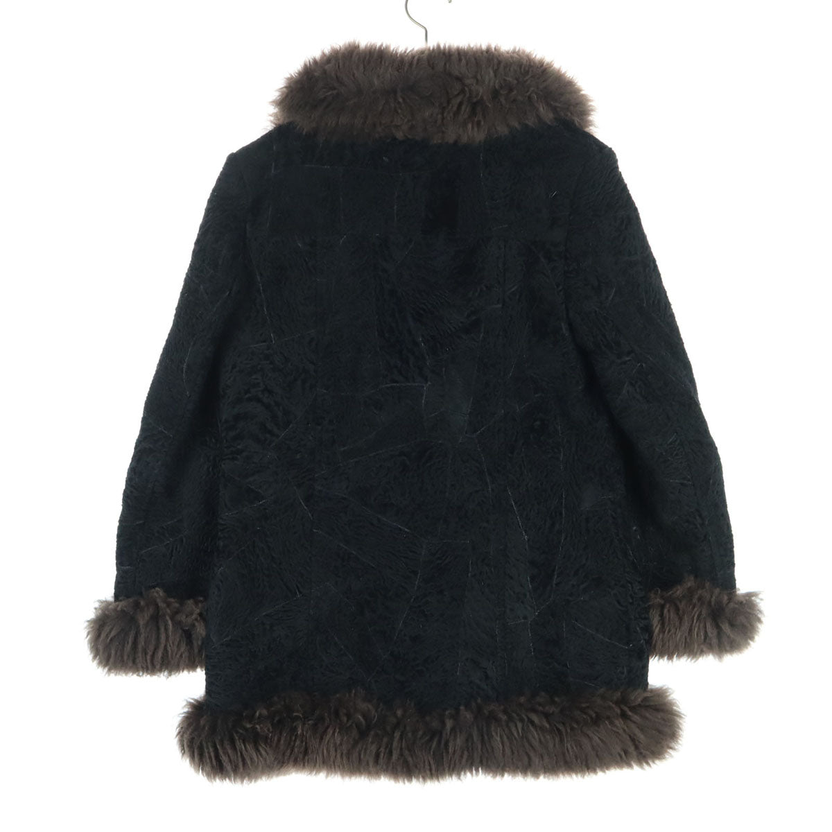 長袖 リアルファー ムートンコート M ブラック 羊毛 レディース