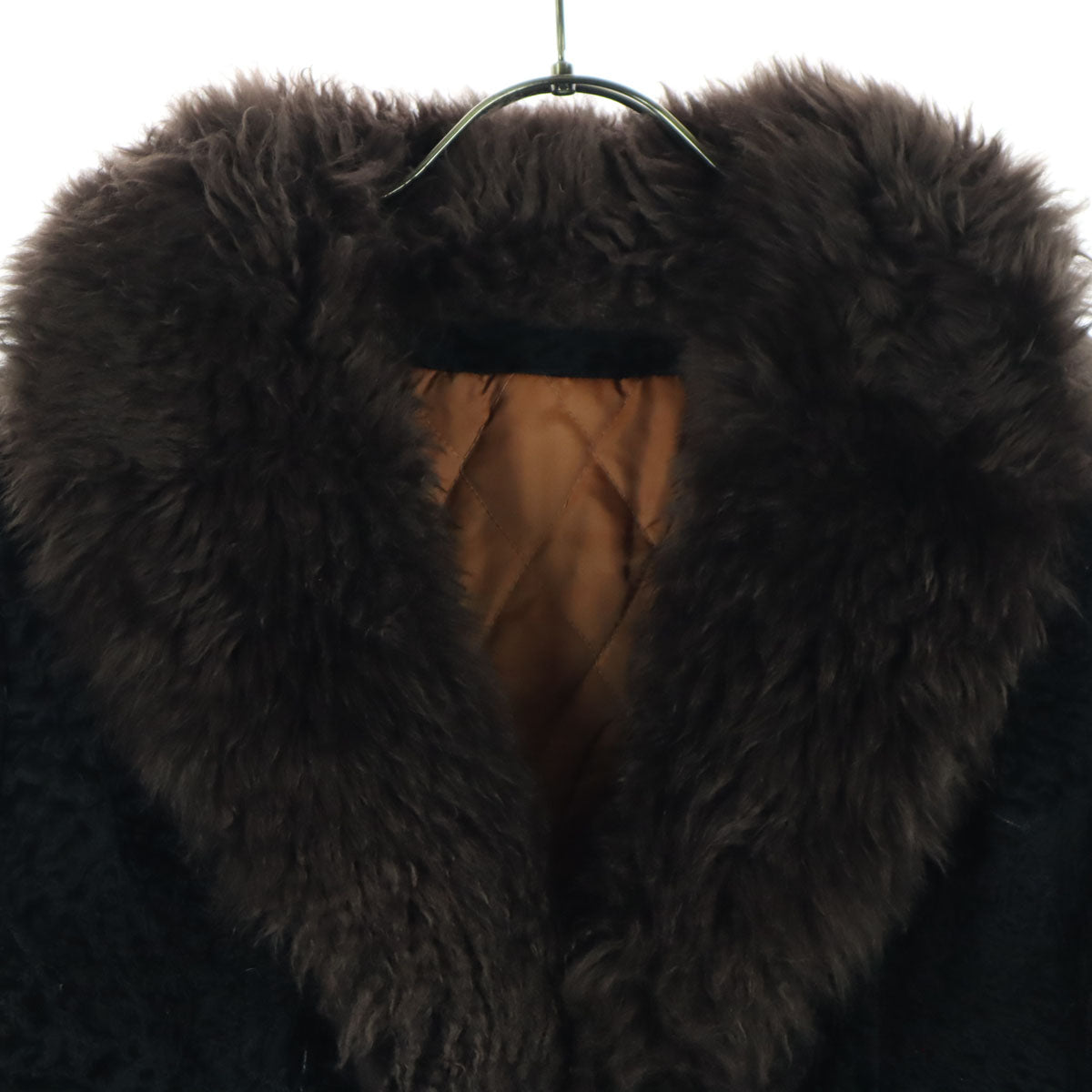 長袖 リアルファー ムートンコート M ブラック 羊毛 レディース