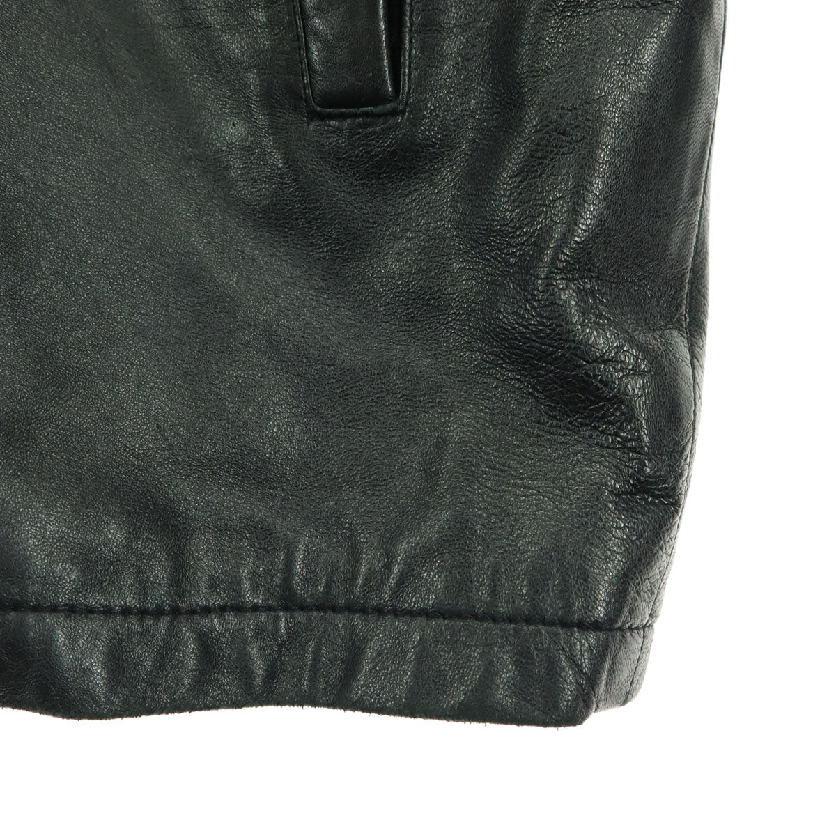 DURANTE デュランテ 90s オールド 長袖 ミドル丈 レザージャケット L ブラック 羊革 メンズ