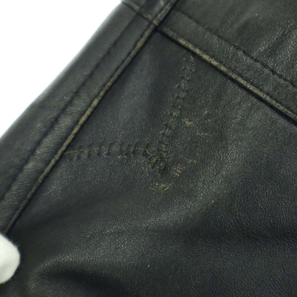 DURANTE デュランテ 90s オールド 長袖 ミドル丈 レザージャケット L ブラック 羊革 メンズ