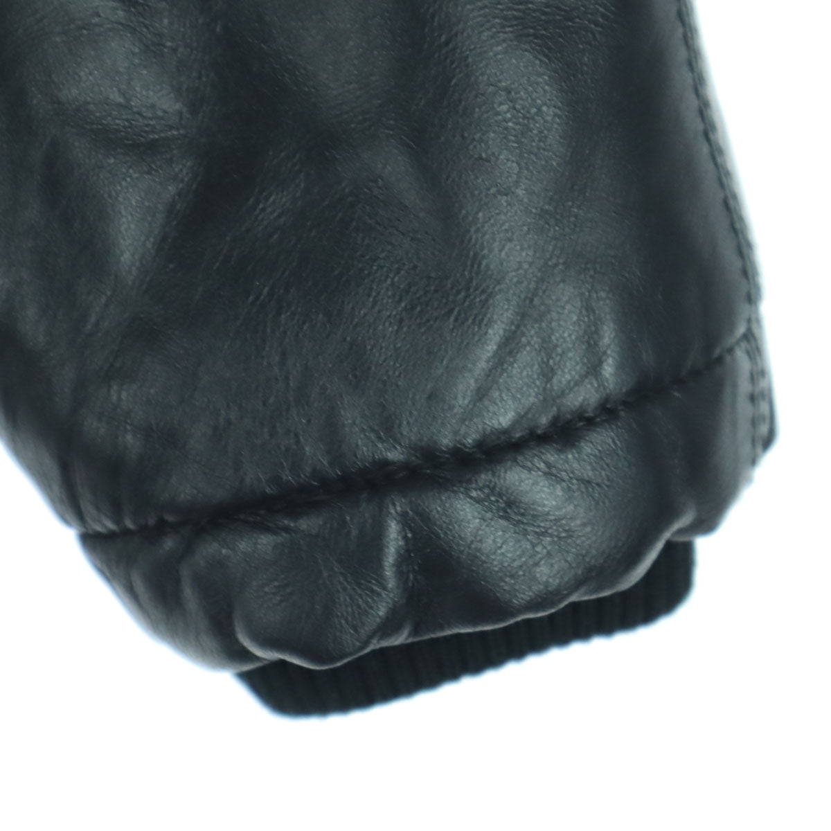 Oliver Brown オリバーブラウン 長袖 ミドル丈 ダウン レザージャケット L ブラック 羊革 メンズ