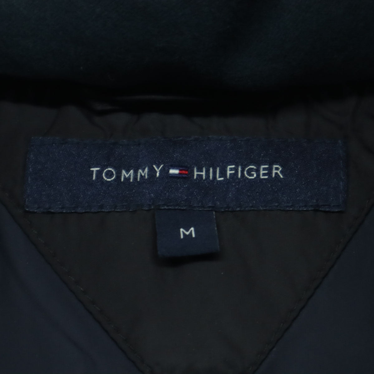 TOMMY HILFIGER トミーヒルフィガー ワンポイントロゴ 長袖 ダウンジャケット M ブラック メンズ