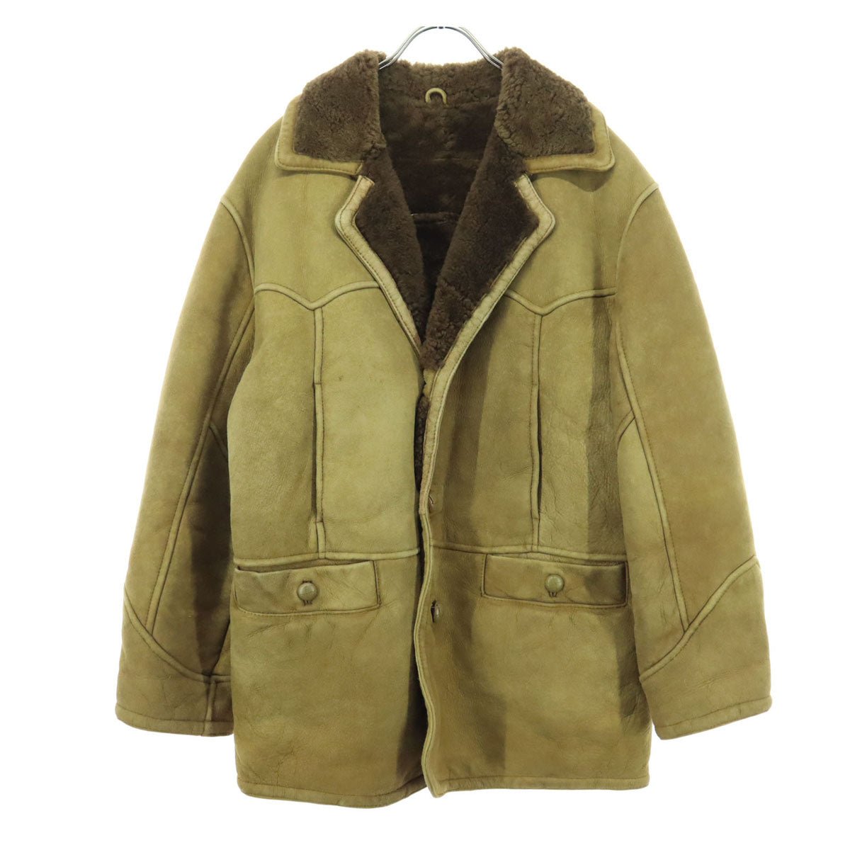 MAgLIA ROSSA 長袖 ムートンジャケット 9 ブラウン 羊革 メンズ