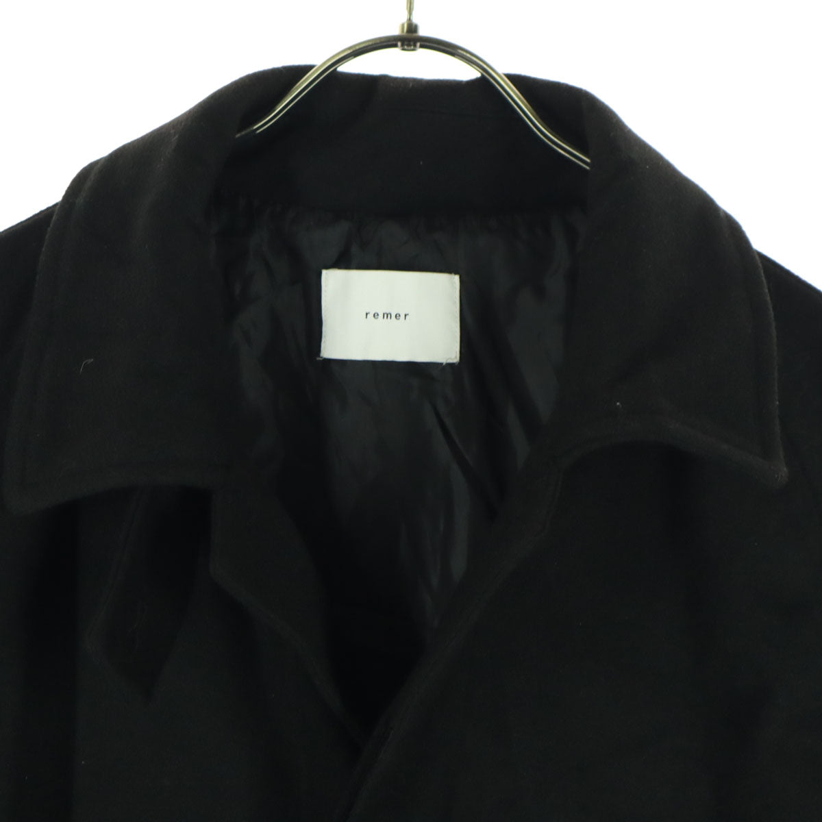 美品 remer リメール 長袖 ステンカラーコート L ブラック メンズ