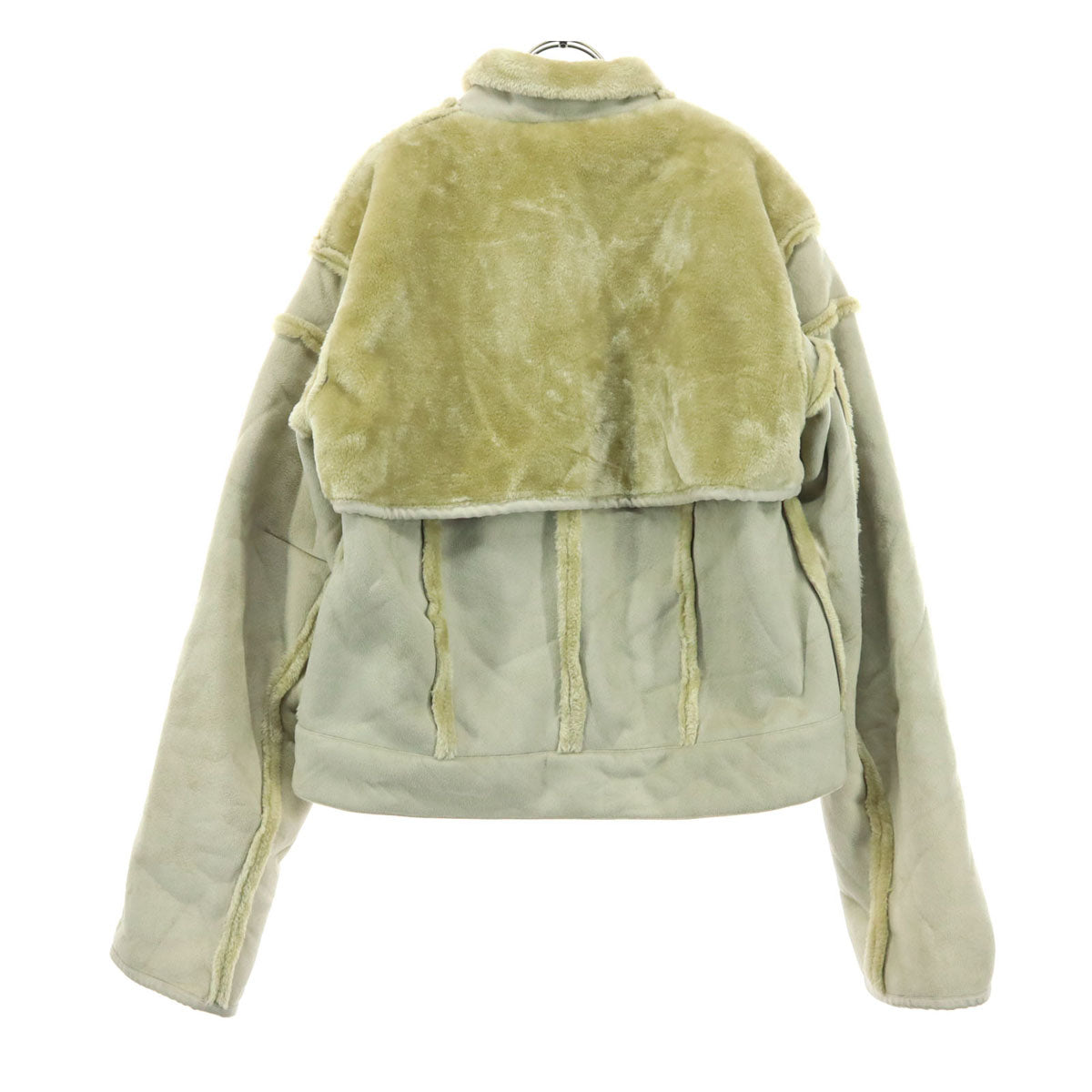 未使用 THURIUM スリウム 日本製 長袖 フェイク ムートンジャケット ベージュ レディース