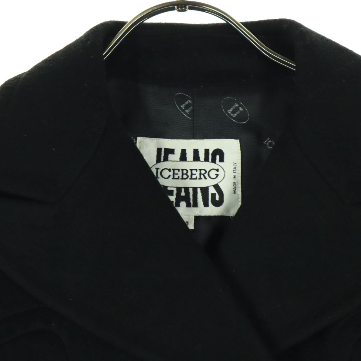 ICEBERG アイスバーグ イタリア製 長袖 ロング ピーコート 40 ブラック レディース