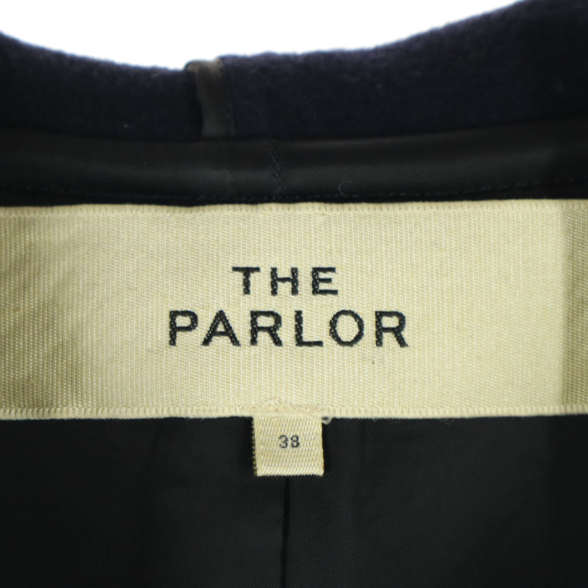 THE PARLOR ザパーラー ベルテッド コート 38 ネイビー レディース
