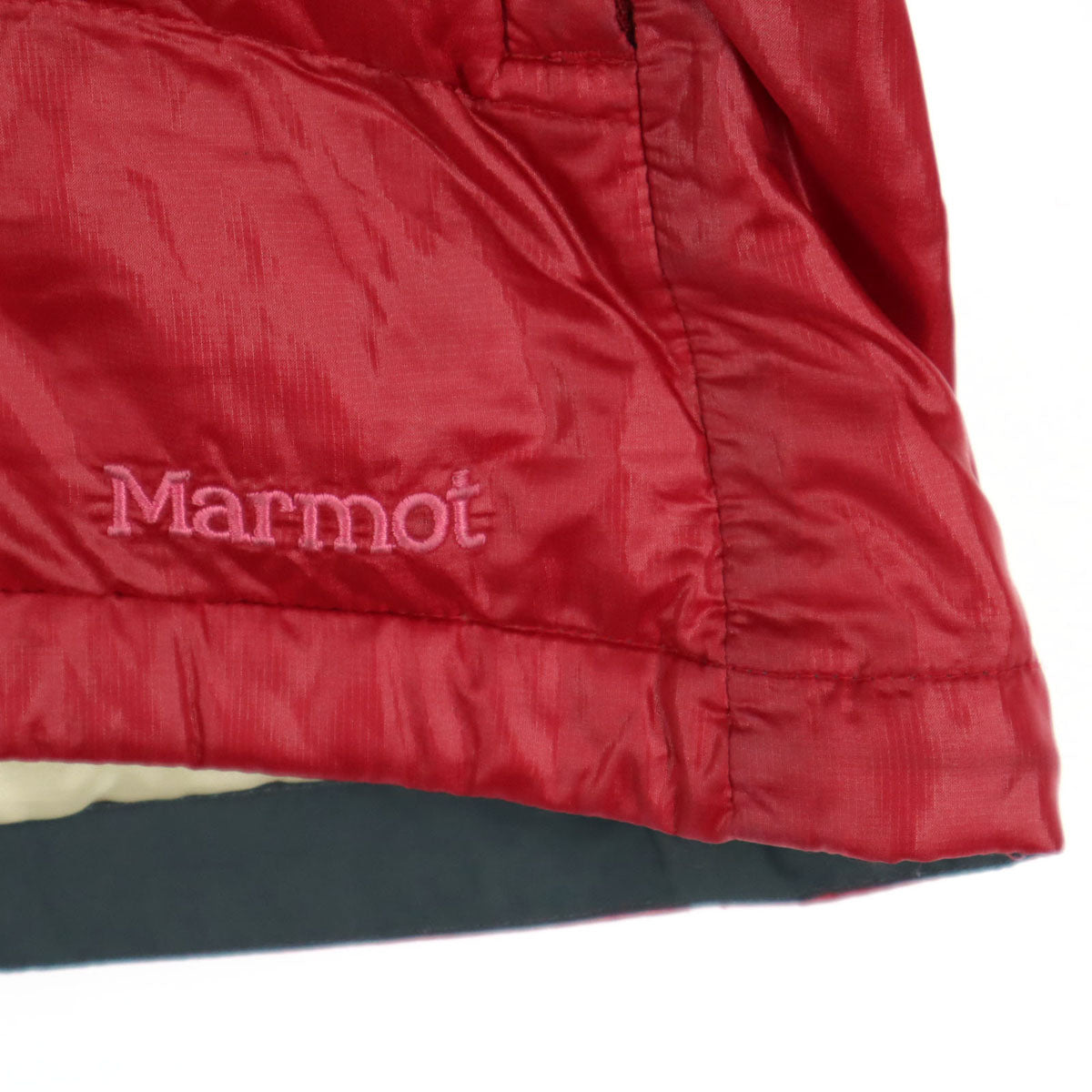 美品 MARMOT マーモット ファーフード付 ダウンジャケット L ピンク レディース