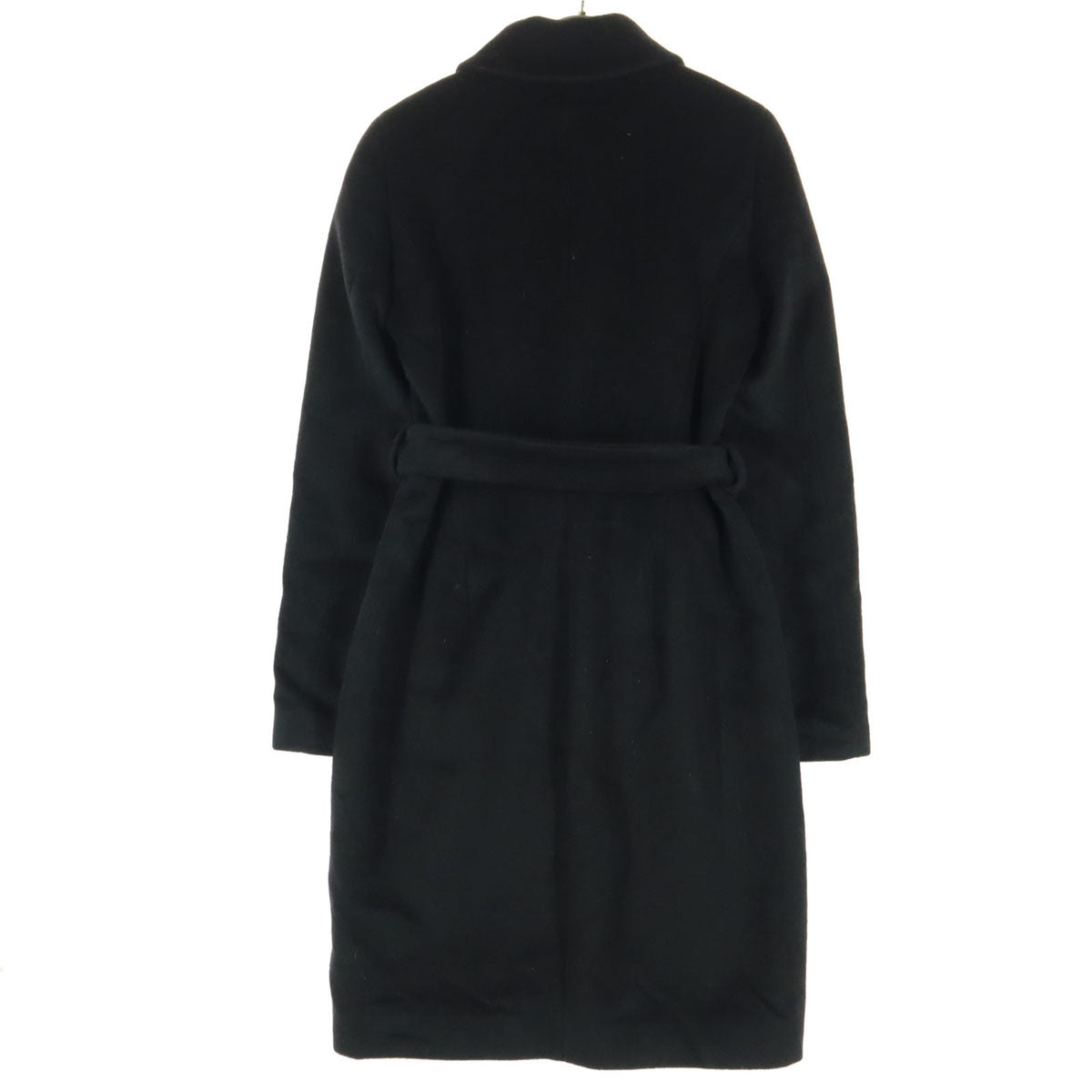 美品 HUGO BOSS ヒューゴボス ポーランド製 ベルテッド ロングコート 2 ブラック レディース