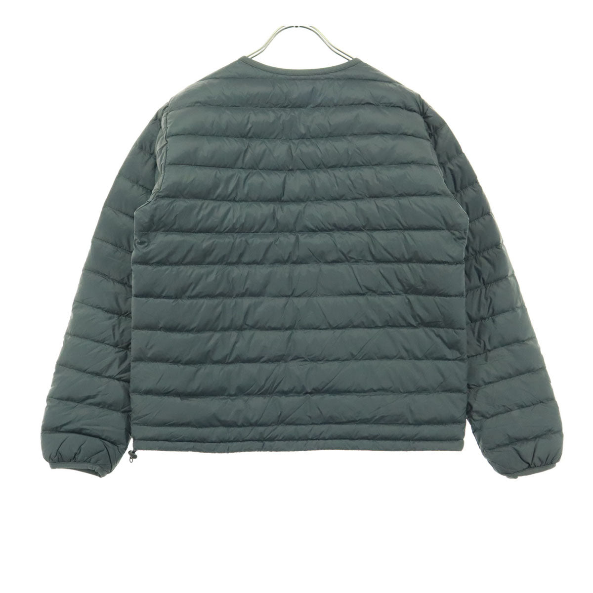 美品 Danton ダントン 長袖 ノーカラー ライトダウンジャケット 38 グレー レディース