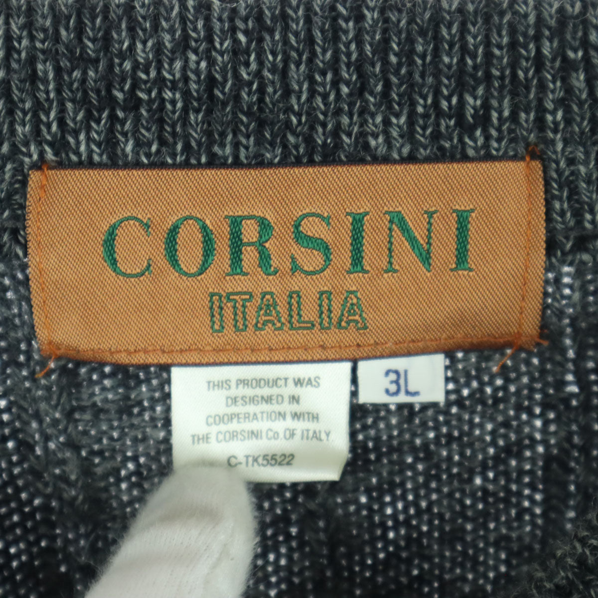 美品 CORSINI コルシーニ 長袖 ウール セーター 3L グレー メンズ