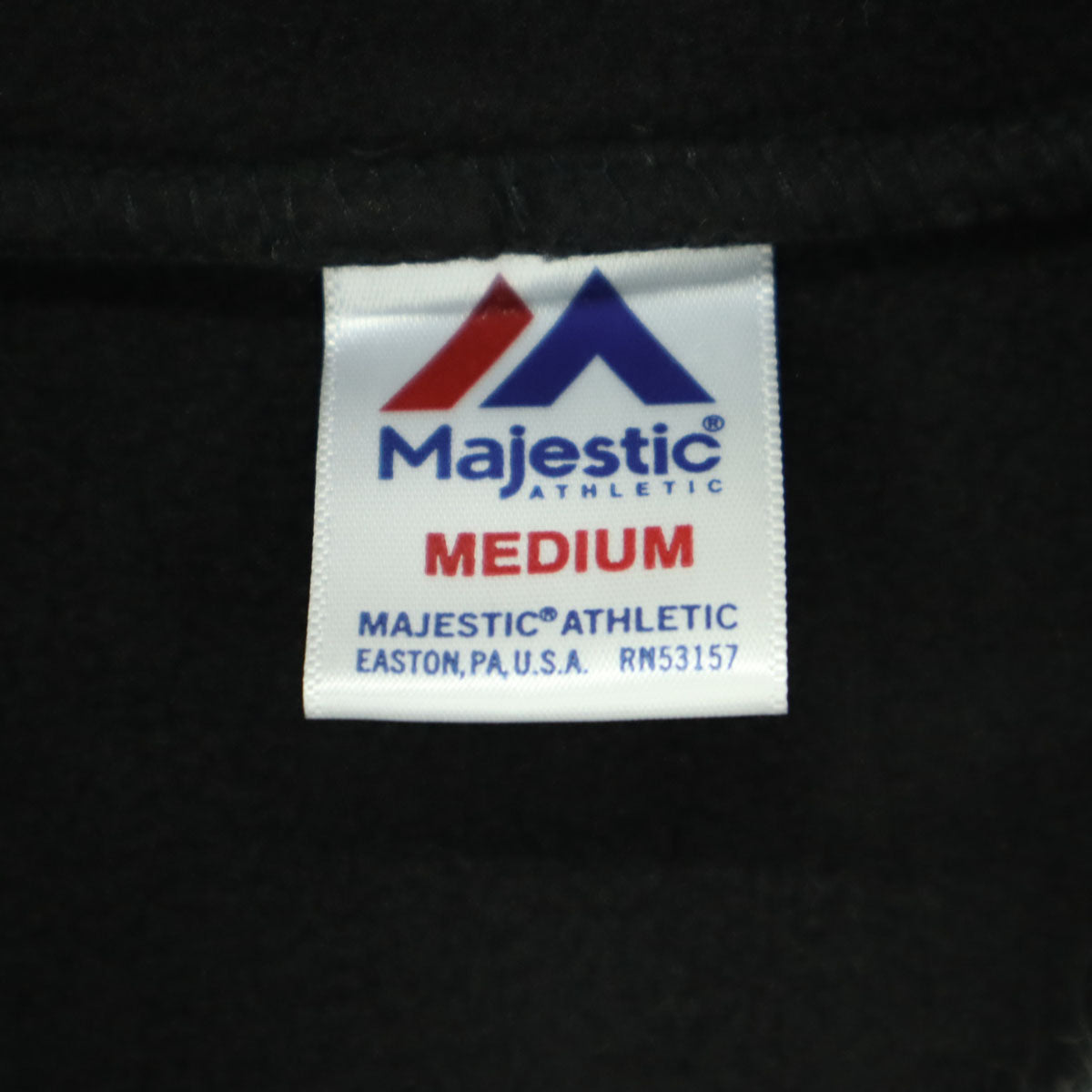 美品 Majestic マジェスティック ワンポイントロゴ 長袖 ハーフジップ フリースジャケット M ブラック メンズ