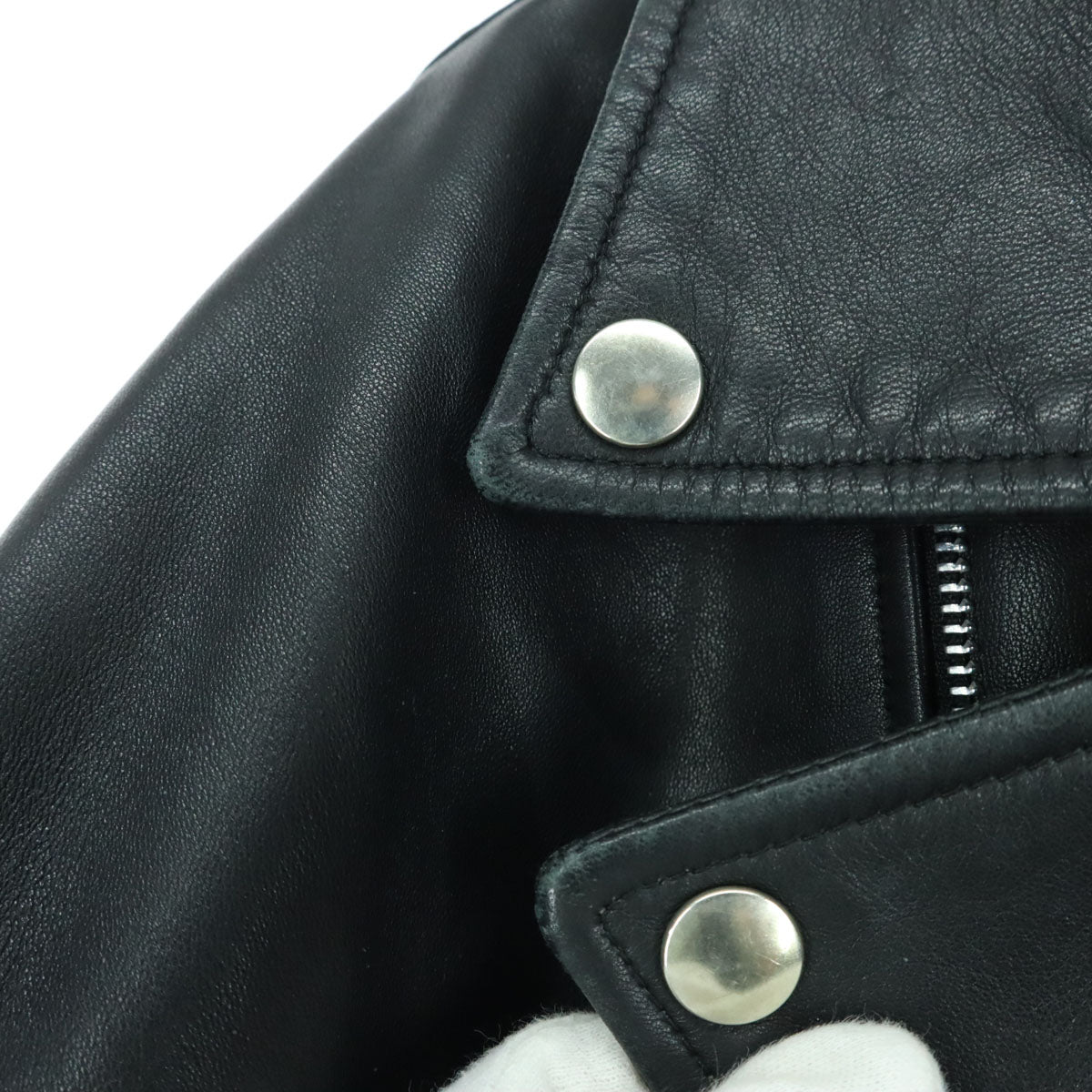 AZUL by moussy アズールバイマウジー 長袖 レザー ダブルライダースジャケット S ブラック 羊革 レディース