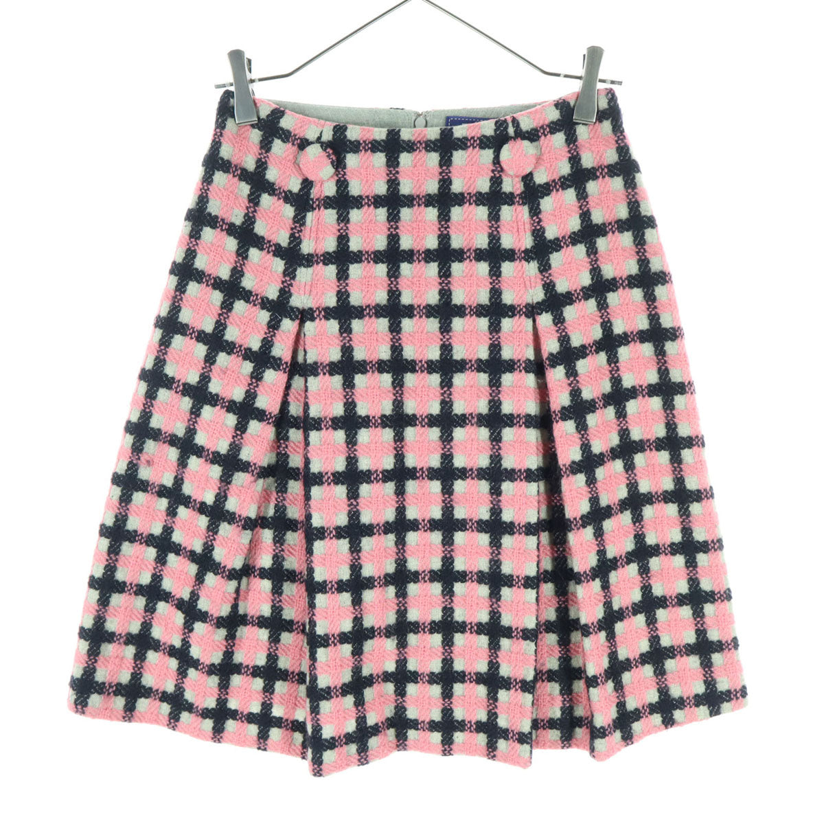 美品 M'S GRACY エムズグレイシー 日本製 チェック柄 ツイード ミニスカート 38 ピンク系 レディース