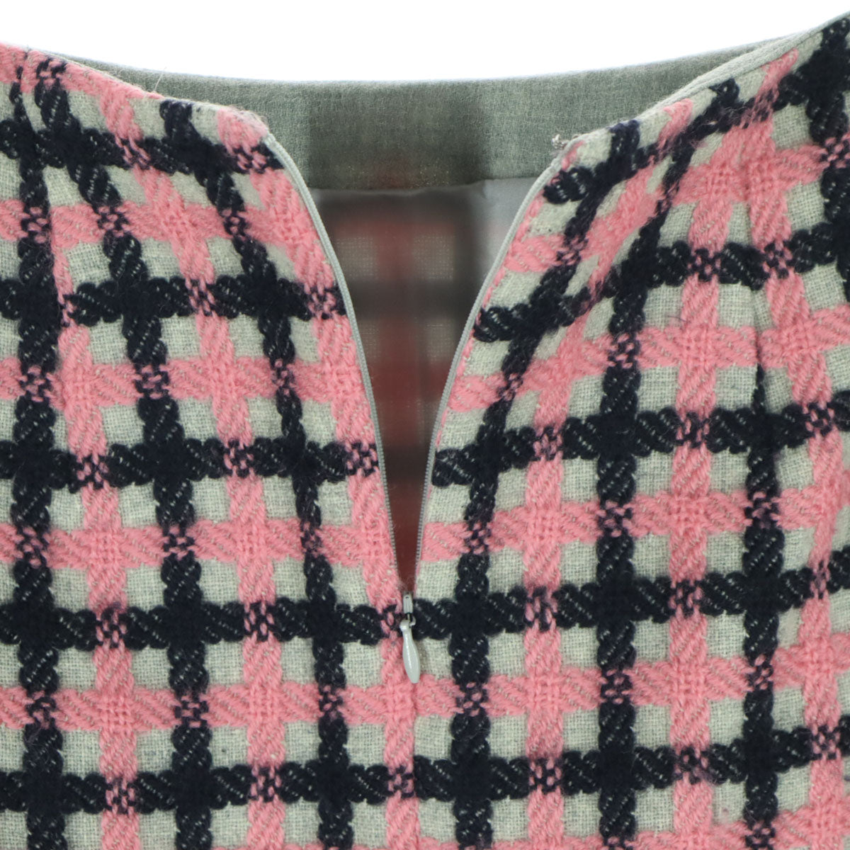 美品 M'S GRACY エムズグレイシー 日本製 チェック柄 ツイード ミニスカート 38 ピンク系 レディース