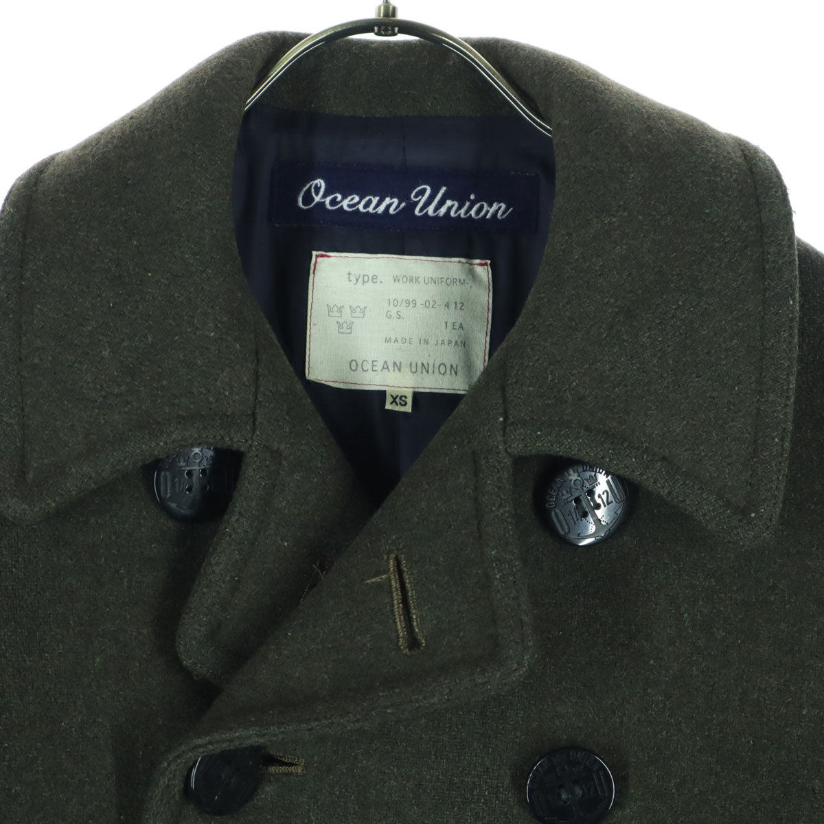 ocean union オーシャンユニオン 日本製 長袖 ピーコート XS グリーン系 GS11881 メンズ