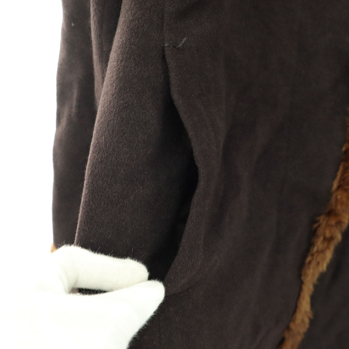 美品 Allegri アレグリ 日本製 長袖 アンゴラ コート 11AR ブラウン レディース