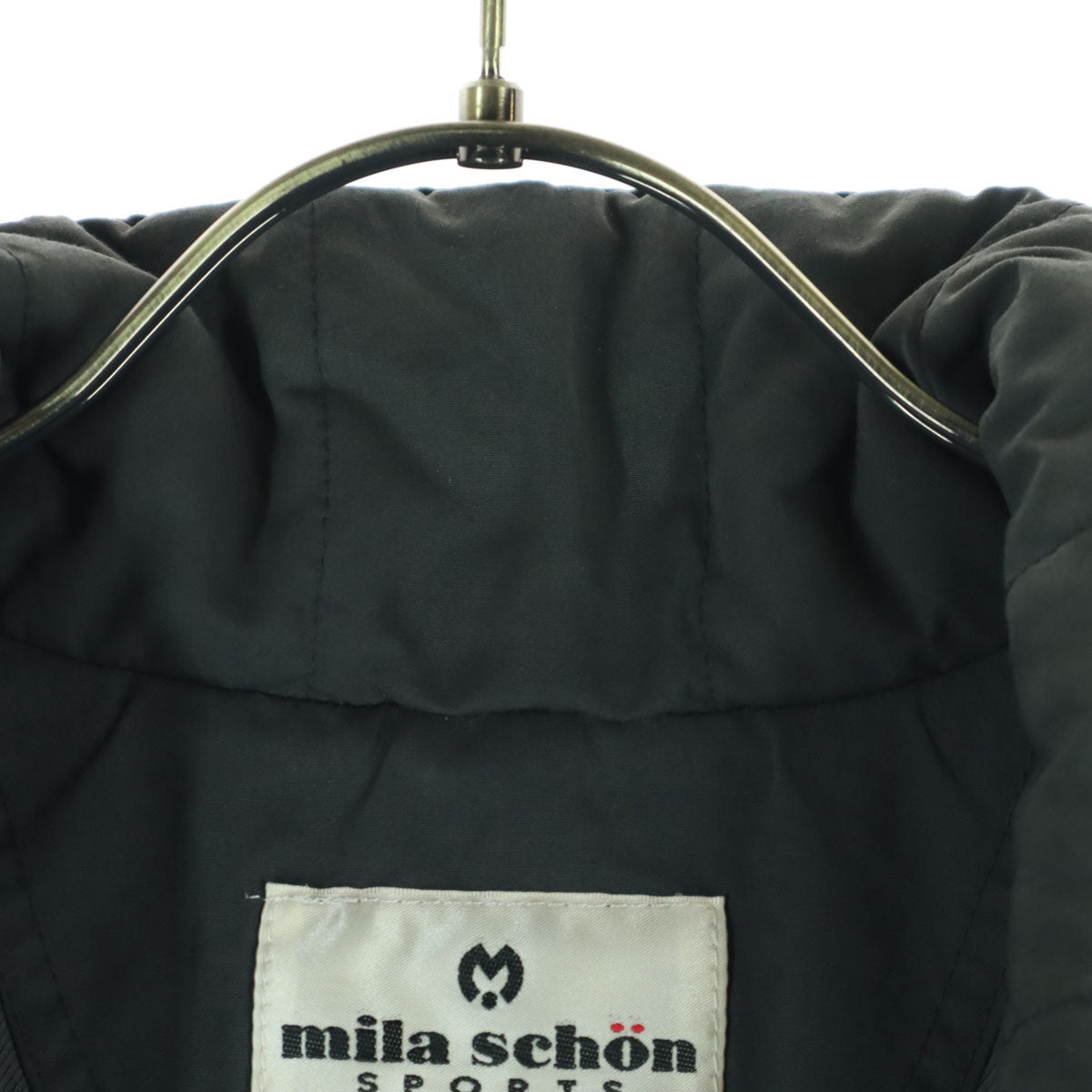 mila sch_n SPORTS ミラショーンスポーツ 日本製 ゴルフ 長袖 ダウンコート LL ブラック メンズ