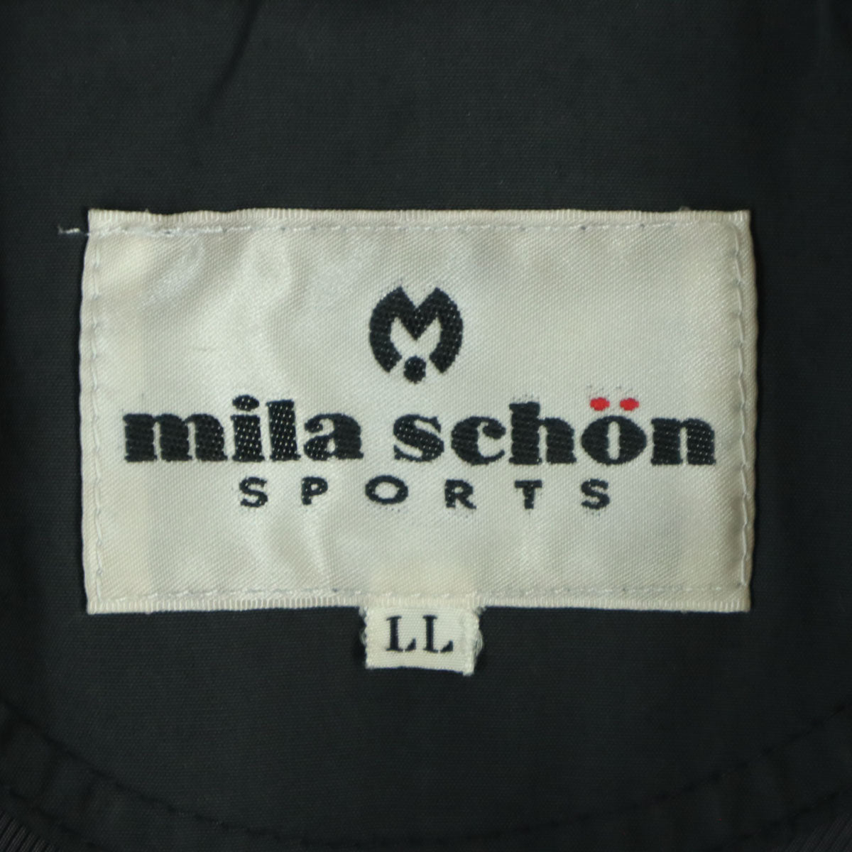 mila sch_n SPORTS ミラショーンスポーツ 日本製 ゴルフ 長袖 ダウンコート LL ブラック メンズ