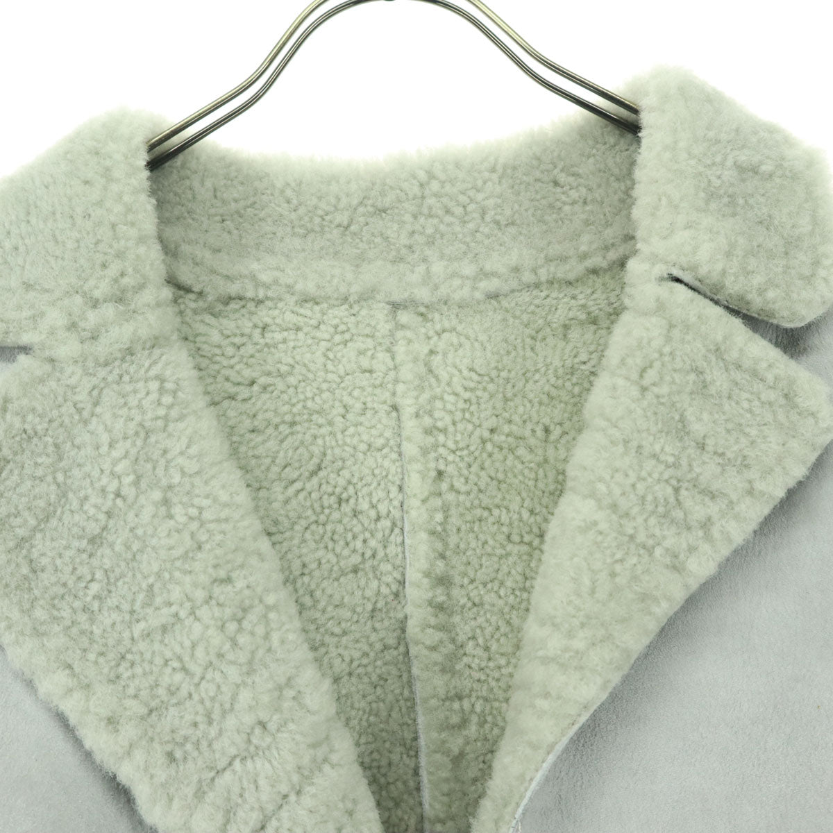 美品 adagietto 長袖 ロング ムートンコート 3L グレー レディース