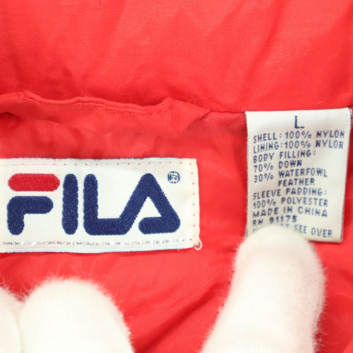 FILA フィラ 90s オールド 長袖 ダウンジャケット L ブラック系 メンズ