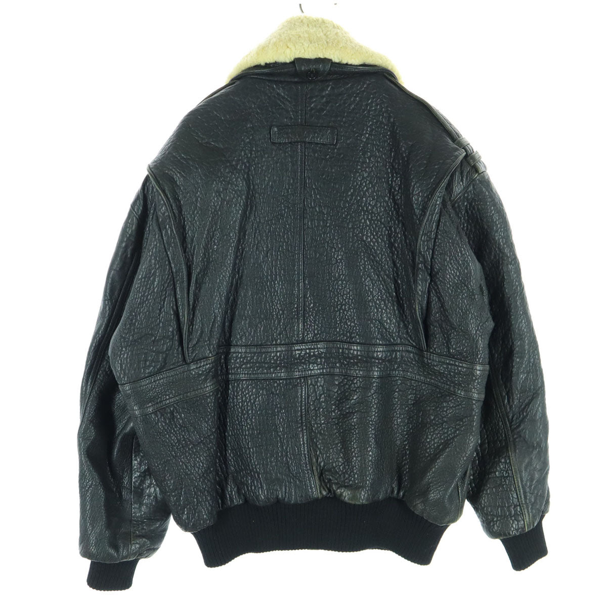 westbury ワッペン 長袖 G-1タイプ レザージャケット ブラック フライトジャケット メンズ