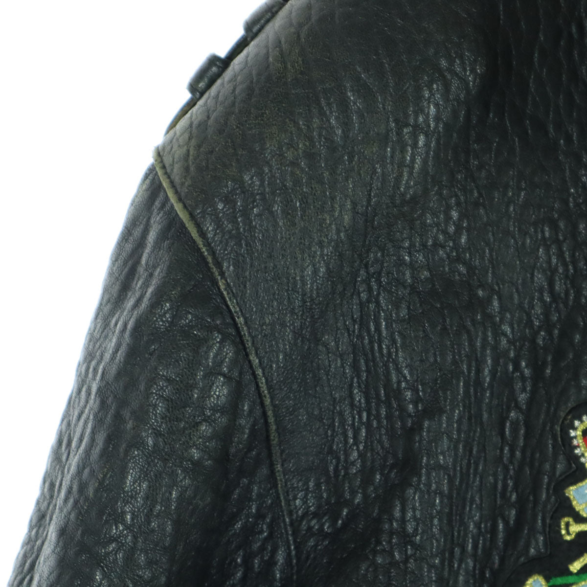 westbury ワッペン 長袖 G-1タイプ レザージャケット ブラック フライトジャケット メンズ