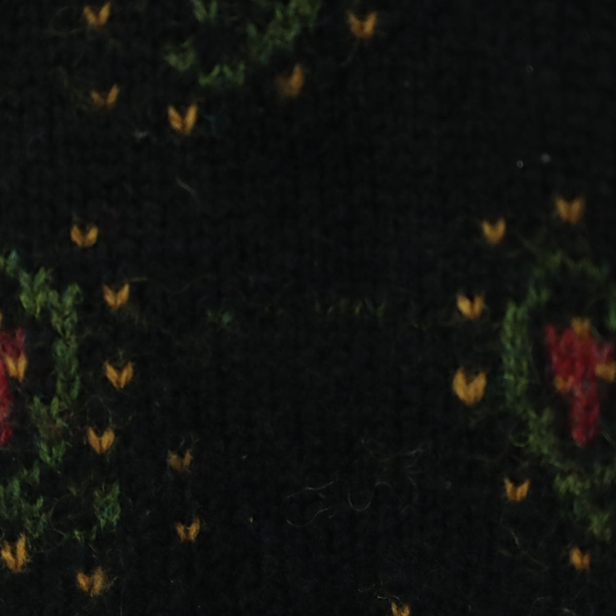 ICELANDIC DESIGN アイスランディックデザイン ウール ペイズリー柄 長袖 ノーカラー ニット カーディガン L ブラック 中綿入り レディース