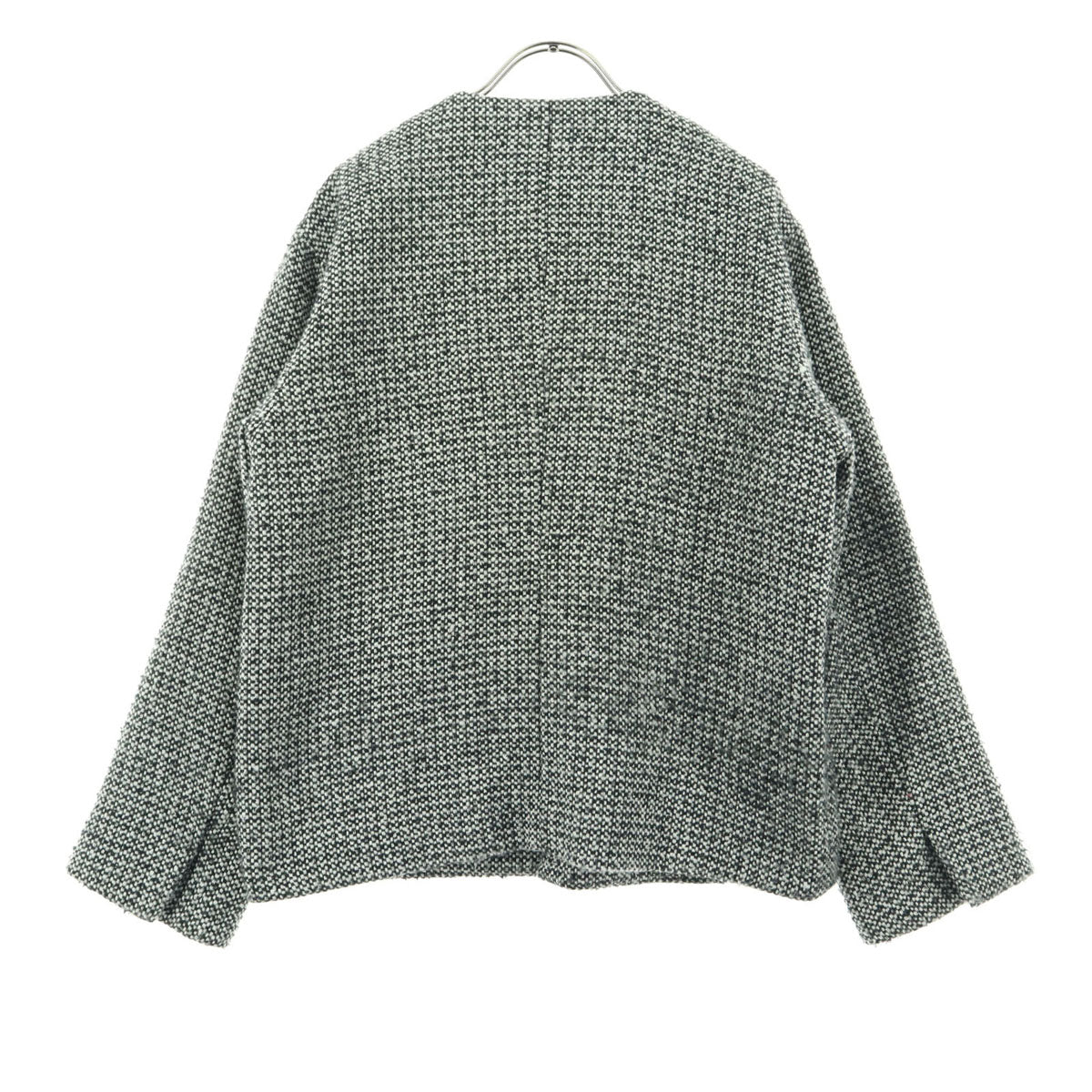 美品 Mila Owen ミラオーウェン ツイード 金ボタン ノーカラージャケット O グレー 09WFJ234015 レディース