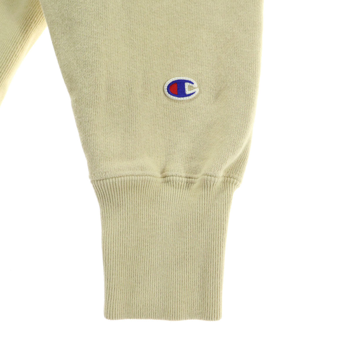 Champion チャンピオン Disney ディズニー コラボ 青単復刻 プリント キャラクター 長袖 リバースウィーブ スウェット M ベージュ トレーナー REVERSE WEAVE レディース